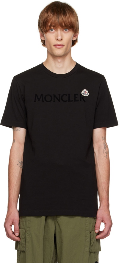 Moncler Logo印花短袖t恤 In Black