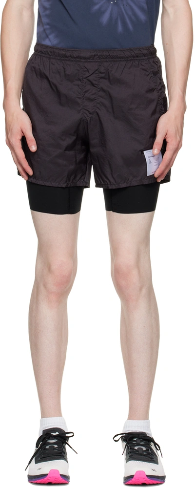 Satisfy Ssense Exclusive Black Powerflower Shorts In Schwarz