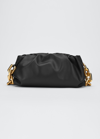Bottega Veneta Medium Ruched Napa Chain Pouch Bag In Black/gold