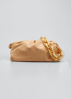 Bottega Veneta Medium Ruched Napa Chain Pouch Bag In Almond