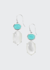 Ippolita Rock Candy Luce 2-stone Drop Earrings In Amazonite And Mother-of-pearl In Amazonite & Mop