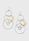 Ippolita Chimera 2-tone Large Hammered Jet Set Earrings In Gold And Silver
