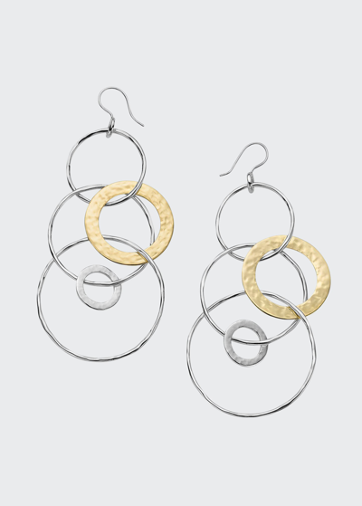 Ippolita Chimera 2-tone Large Hammered Jet Set Earrings In Gold And Silver