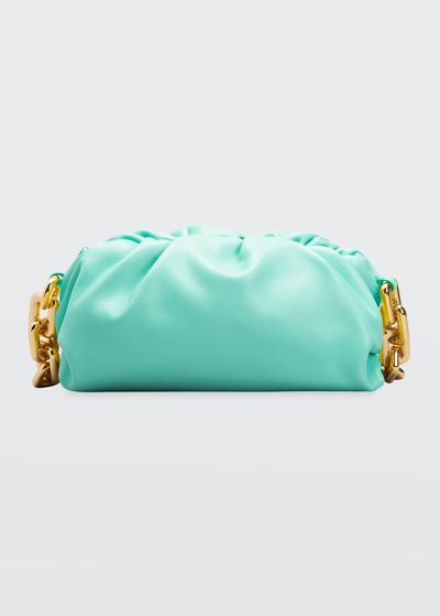 Bottega Veneta Medium Ruched Napa Chain Pouch Bag In Spearmint