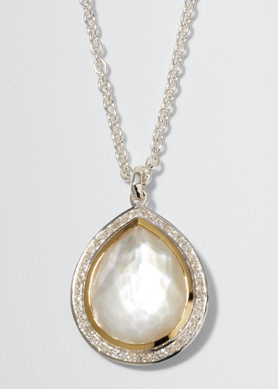 Ippolita Teardrop Pendant Necklace In With Diamonds In Mother Of Pearl