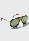 Fendi Ff Logo Injection Plastic Shield Sunglasses In Matte Black/smoke