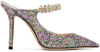 Jimmy Choo Embellished Fabric Bing 65 Slingbacks In Confetti/multi