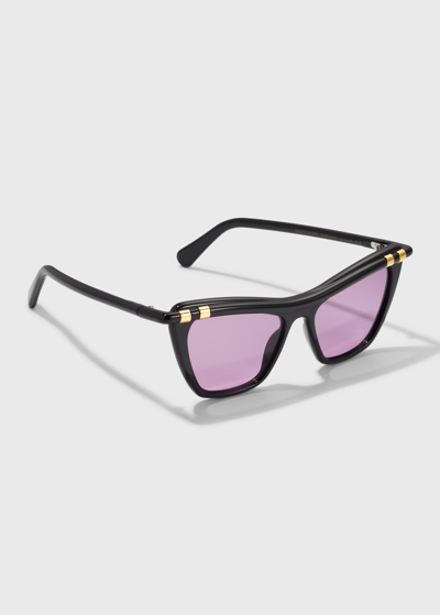 Zimmermann Stellify Acetate Cat-eye Sunglasses In Noir  display picture 2
