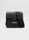 Tom Ford Tara Mini Crossbosy In Grained Leather With Webbed Strap In Black