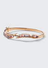 Nak Armstrong Ruched Coil Cuff With Diamonds And Mixed Stones In Rg