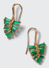 Nak Armstrong Petite Leaf Earrings With Emerald And 20k Recycled Rose Gold In Rg