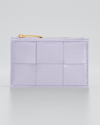 Bottega Veneta Intrecciato Leather Zip Card Holder In Mirth