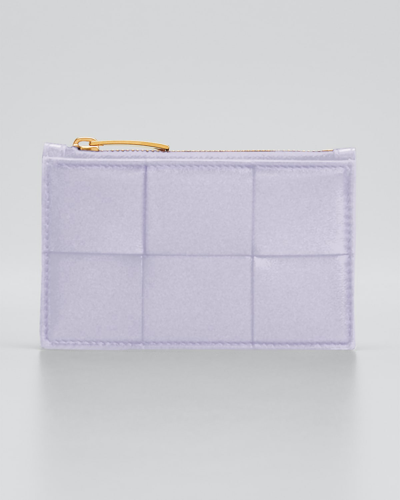 Bottega Veneta Intrecciato Leather Zip Card Holder In Mirth