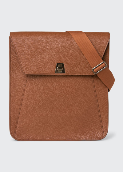 Akris Anouk Medium Leather Messenger Bag In Caramel