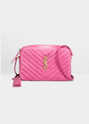 Saint Laurent Lou Ysl Suede Camera Crossbody Bag In Rose