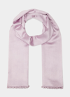 Bajra Pompom-trim Cashmere/silk Scarf In Lilac