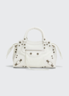 Balenciaga Cagole Xs Leather Top-handle Bag In 9104 Optic White