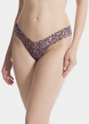 Hanky Panky Printed Low-rise Signature Lace Thong In Cheetah Print