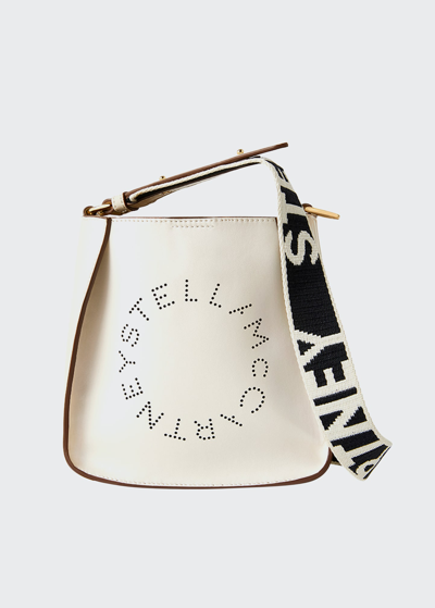 Stella Mccartney Perforated Logo Alter Napa Crossbody Bag In White