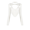 Dion Lee Cropped Corset Top In White