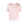 NICK FOUQUET PINK EMBROIDERED POCKET T-SHIRT,NFMV70001RNV091A18662100