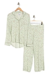 Nordstrom Rack Tranquility Long Sleeve Shirt & Pants Two-piece Pajama Set In Green Hum Shadow Dot