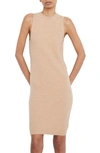 Vince Sleeveless Mini Sweater Dress In Light Brittle