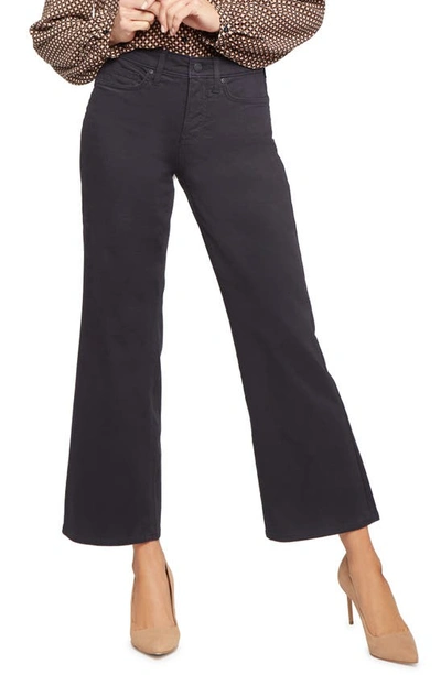 Nydj Sateen Relaxed Flare Jeans In Black Pearl