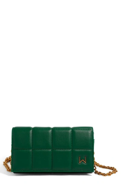 House Of Want We Browse Vegan Leather Wallet Crossbody Bag In Dark Green
