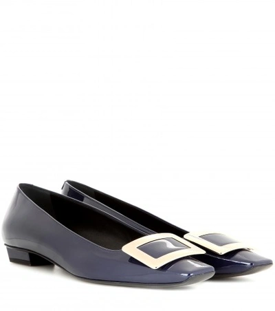 Roger Vivier Womens Navy Belle Vivier Patent-leather Courts 3