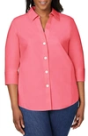 Foxcroft Pandora Non-iron Tunic Shirt In Rose Red