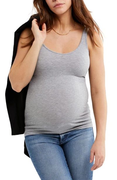 A Pea In The Pod Luxe Ruched Maternity Tank Top In Gray
