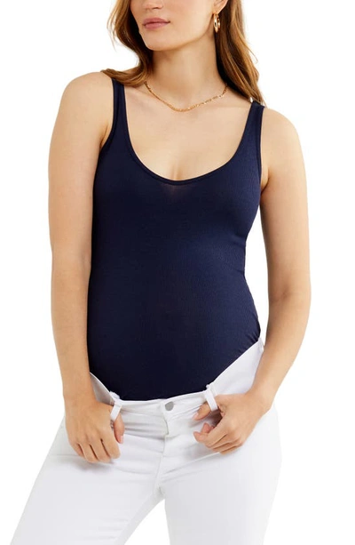 A Pea In The Pod Ribbed Maternity Tank Top In Blue