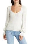 Paige Europa Organic Cotton Blend Rib Sweater In Ivory