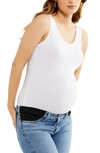 A Pea In The Pod Scoop Neck Maternity/postpartum Tank Top In Bright White