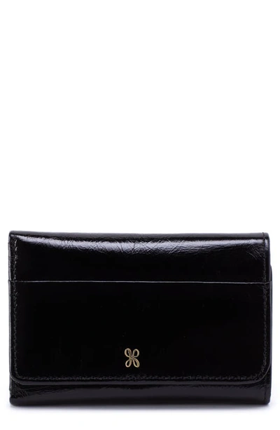 Hobo Jill Leather Trifold Wallet In Black