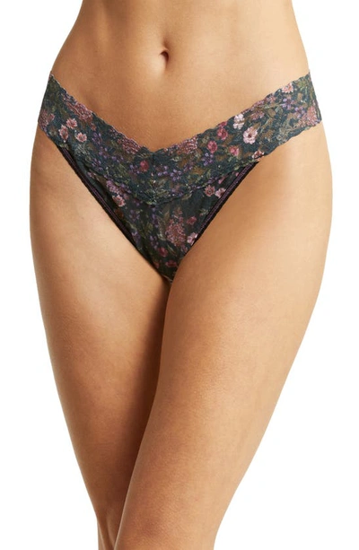 Hanky Panky Print Lace Original Rise Thong In Instict