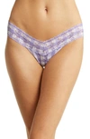 Hanky Panky Print Lace Low Rise Thong In Varsity Gingham