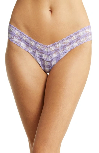 Hanky Panky Print Lace Low Rise Thong In Varsity Gingham