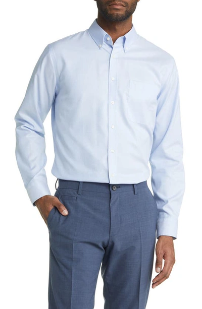Nordstrom Trim Fit Non-iron Royal Oxford Solid Button-down Dress Shirt In Blue Azurite- White R Oxf