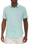 Robert Graham Highland Short Sleeve Button-up Shirt In Mint