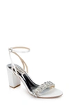 Badgley Mischka Nadine Embellished Strap Sandal In Soft White