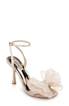 Badgley Mischka Nessie Satin Bow Ankle-strap Sandals In Soft Blush