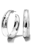 Ippolita Sterling Silver Classico Hammered Medium Hoop Earrings In Sterling Silver