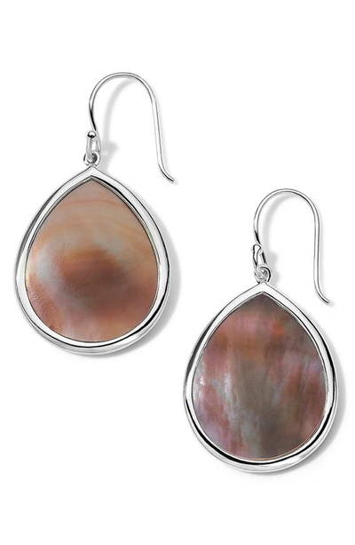 Ippolita Women's Polished Rock Candy Sterling Silver & Brown Shell Small Teardrop Earrings In Brown/silver