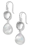 Ippolita Sterling Silver Wonderland Mother Of Pearl & Rock Crystal Doublet Double Drop Earrings