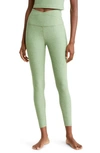 Beyond Yoga At Your Leisure Space Dye High Waist Midi Leggings In Rosemary Heather