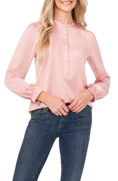 Cece Charmeuse Blouse In Misty Pink