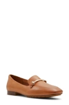 Aldo Harriot Square-toe Leather Loafers In Medium Brown