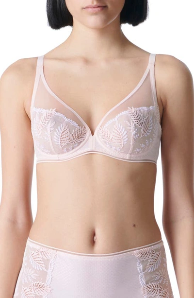 Simone Perele Bloom Sheer Plunge Bra Blue Jeans